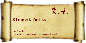 Klement Anita névjegykártya